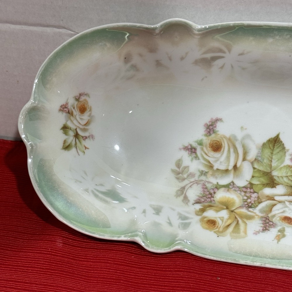 Vintage Oblong Serving Dish Porcelain China Beautiful 12" Germany - Picture 8 of 9